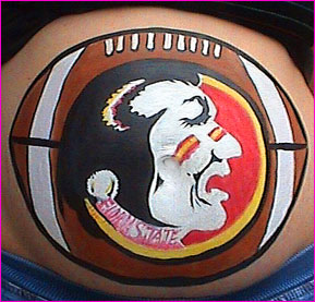 fsu nole seminole logo baby belly painting