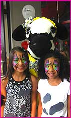 cow and girls