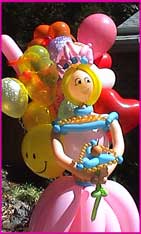 large pink twisted balloon princess sculpture