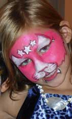 pink star kitty facepaint