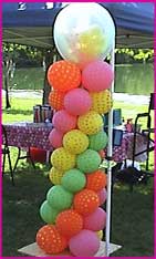 rainbow column polka dot pillar