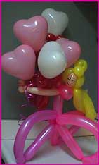 balloon heart flower princess bouquet centerpiece arrangement 