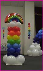 rainbow column pillar balloons