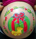 baby belly, christmas, xmas, present, ducky, painting